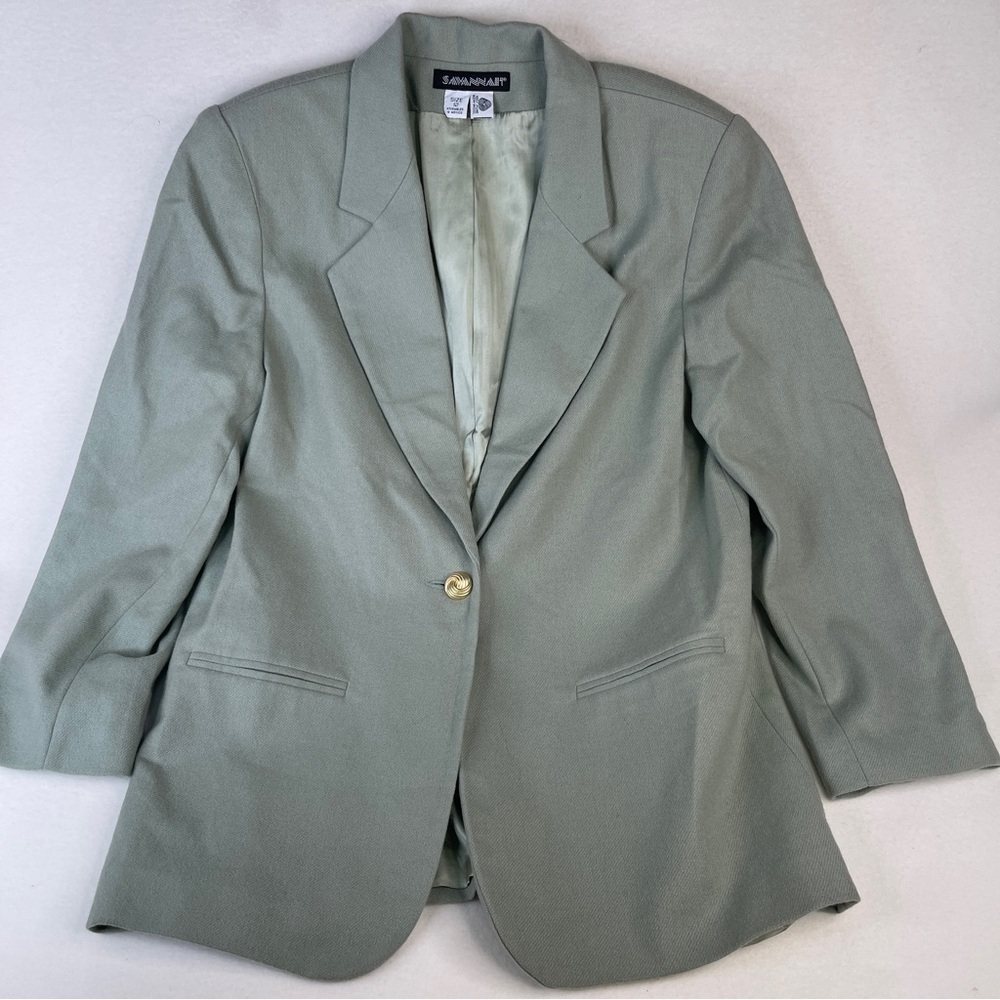 Savannah Wool Blazer Green Size 12
